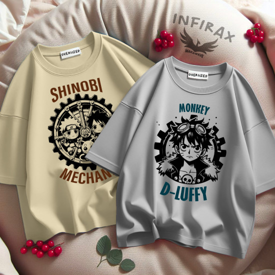 2x Combo T-shirts Anime T-shirts D-Luffy & Shinobi Mechanics