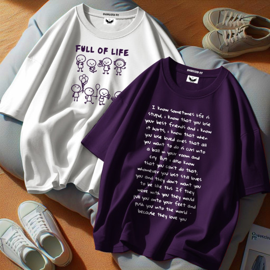 2 x  Life Philosophy Oversize T-Shirts
