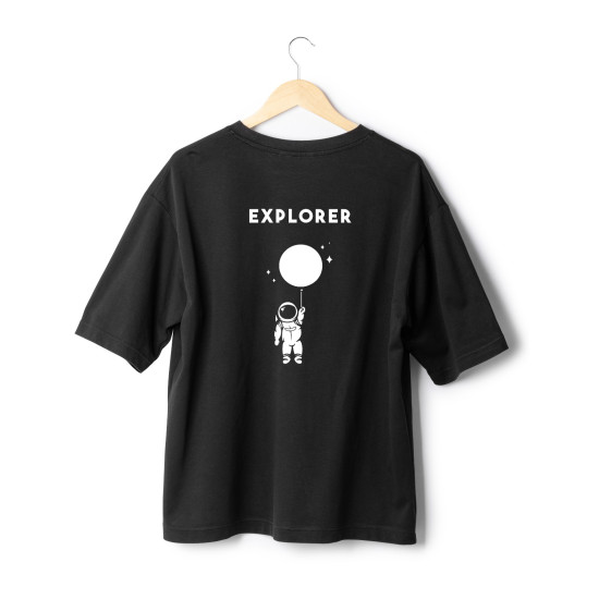 Infirax Explorer Men's Oversized Black T-shirt