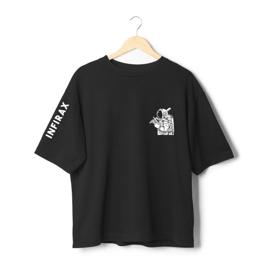 Infirax Explorer Men's Oversized Black T-shirt